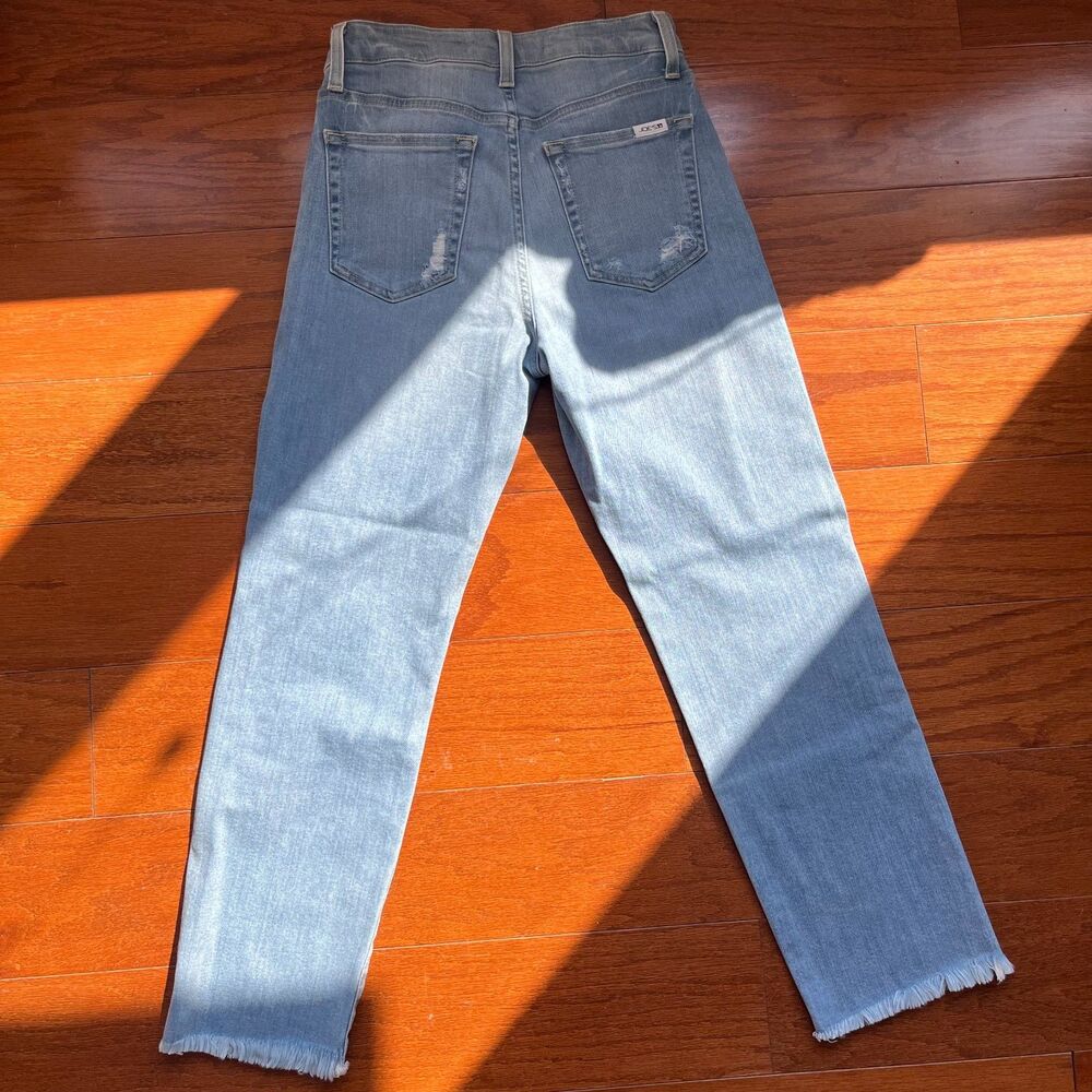 Joes's High Rise Straight Cropped Distressed Denim Jeans SZ 25 Western Stretch - Picture 5 of 10